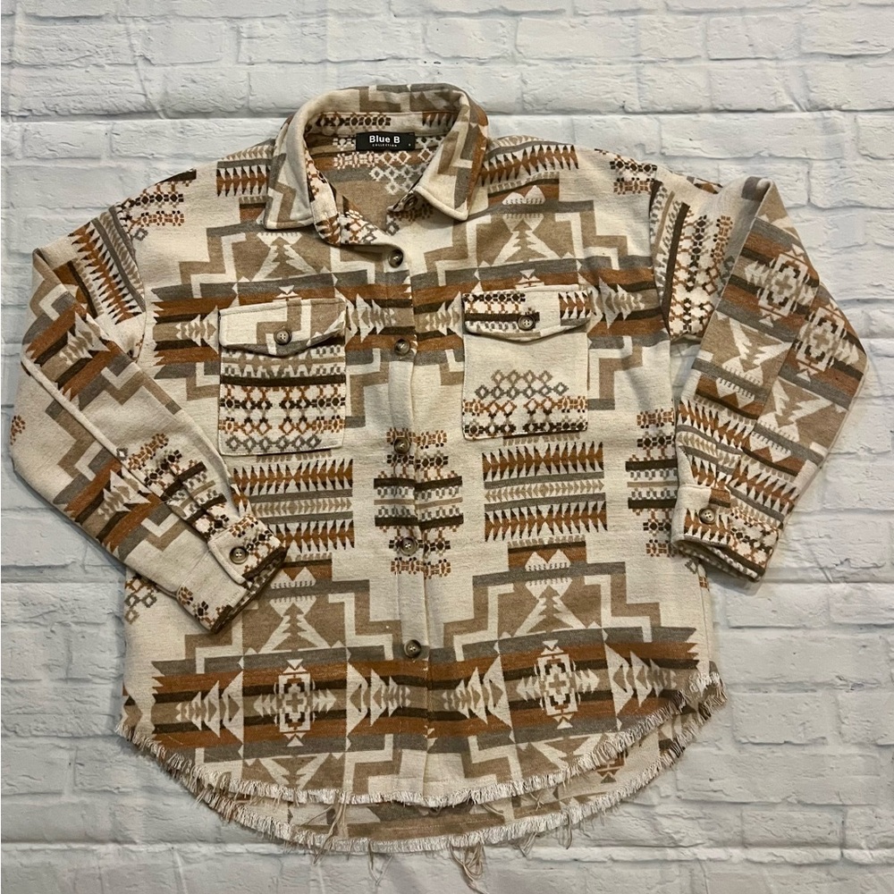 Rustic Western Print Button-Up Jacket - image 1